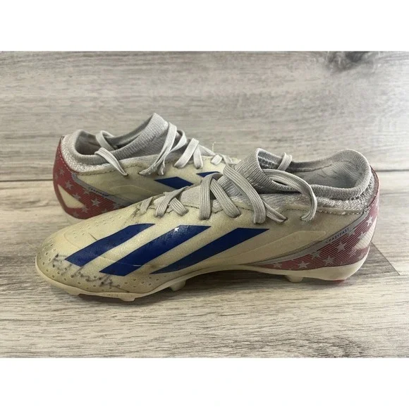 Adidas X Crazyfast USA.3 FG Juniors 2.5 Red White Blue USA Soccer Cleats IG0667 - Picture 6 of 10